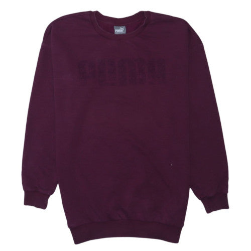Puma Womens Burgundy Sweatshirt Size 10 Crew Neck Pullover