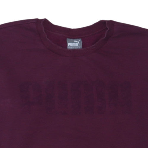 Puma Womens Burgundy Sweatshirt Size 10 Crew Neck Pullover