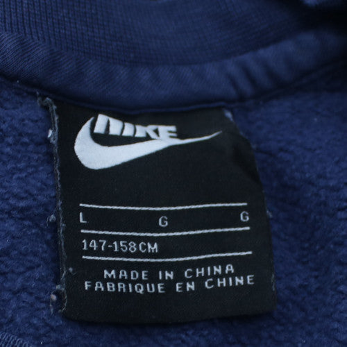 Nike Boys Blue Crew Neck Pullover Sweatshirt L 147-158cm Logo Print