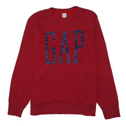 GAP Womens Red Crew Neck Pullover Sweatshirt Size L Cotton Blend