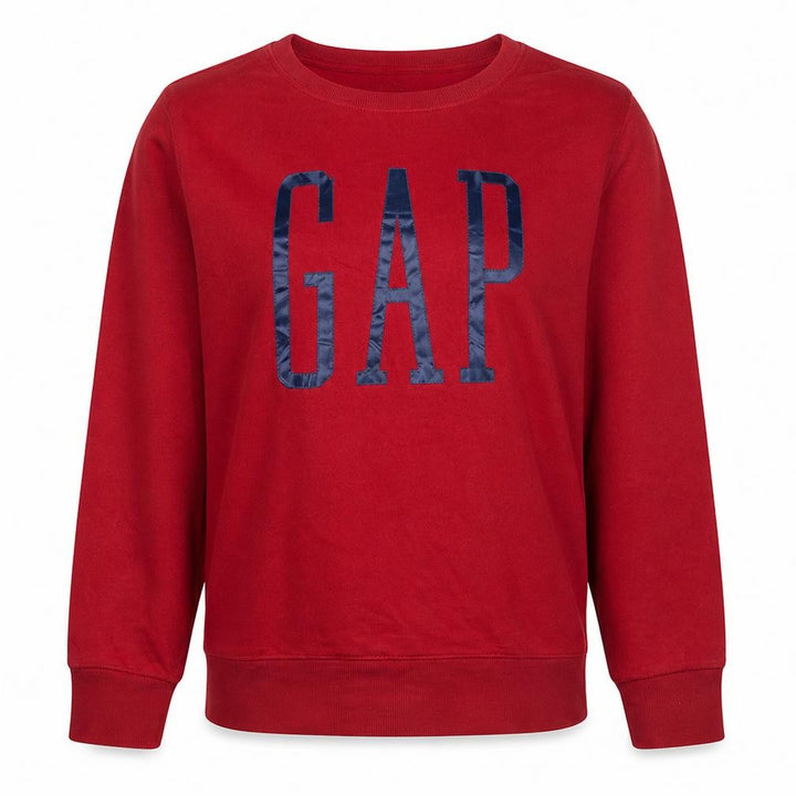 Gap Womens Red Crew Neck Pullover Sweatshirt Size L Cotton Blend