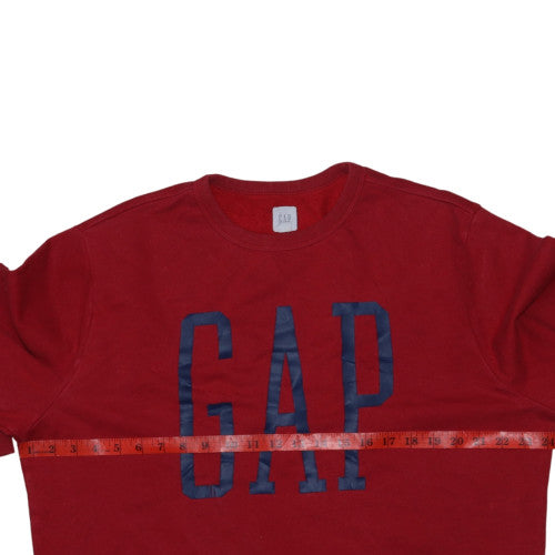 GAP Womens Red Crew Neck Pullover Sweatshirt Size L Cotton Blend