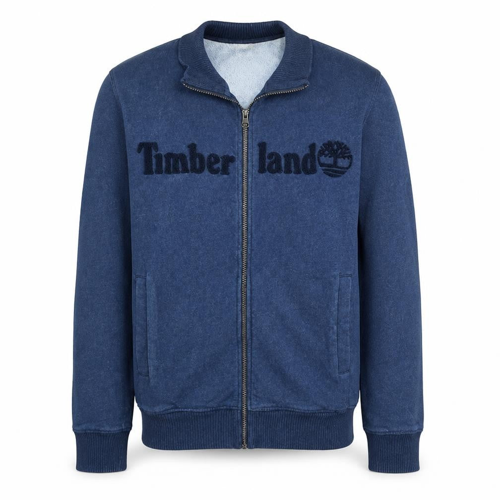 Front view of Timberland Men's Blue Full Zip Fleece Sweatshirt M