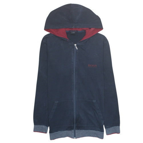 Hugo Boss Men's Blue Full Zip Hoodie Sweatshirt L Cotton Blend