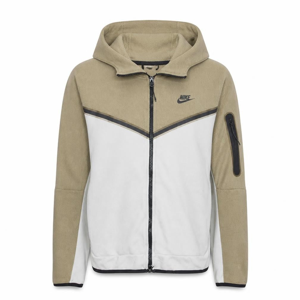 Nike Men's Beige Full Zip Hoodie Size S Cotton Casual Sportswear