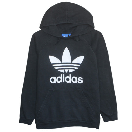 Adidas Womens Black XL Pullover Hoodie with Logo Print
