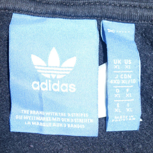 Adidas Womens Black XL Pullover Hoodie with Logo Print