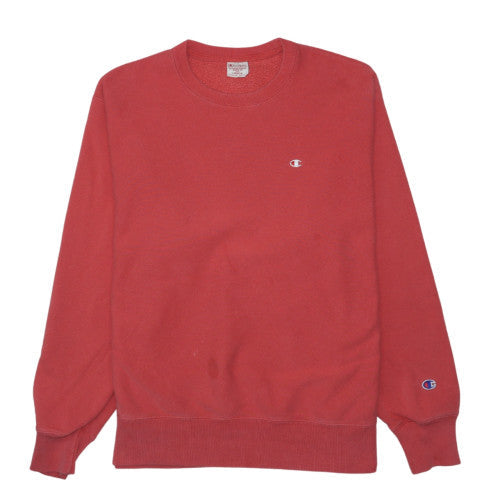 Champion Men's Red Reverse Weave Crew Neck Sweatshirt Large Vintage