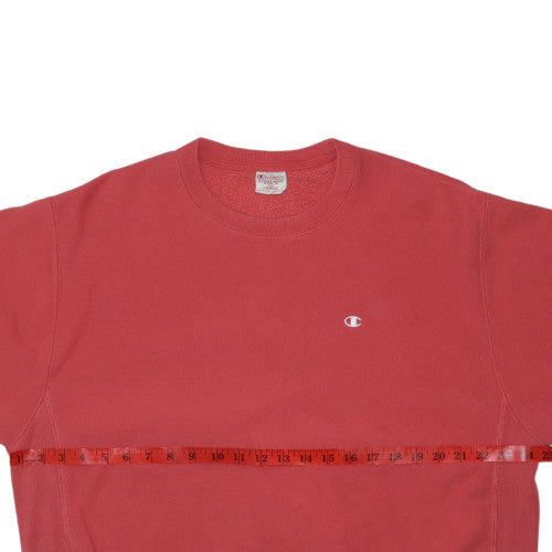 Champion Men's Red Reverse Weave Crew Neck Sweatshirt Large Vintage