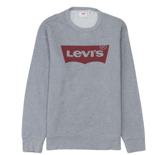 Levi's Men's Grey Logo Crew Neck Pullover Sweatshirt Size S