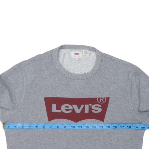 Levi's Men's Grey Logo Crew Neck Pullover Sweatshirt Size S