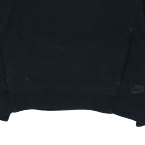 Nike Men's Black Pullover Hoodie High Neck Size M Fleece Sweatshirt