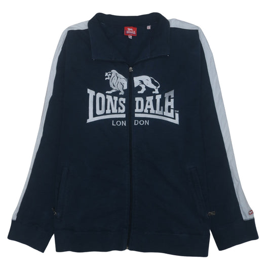 Lonsdale Men's Blue Full Zip Logo Sweatshirt XL