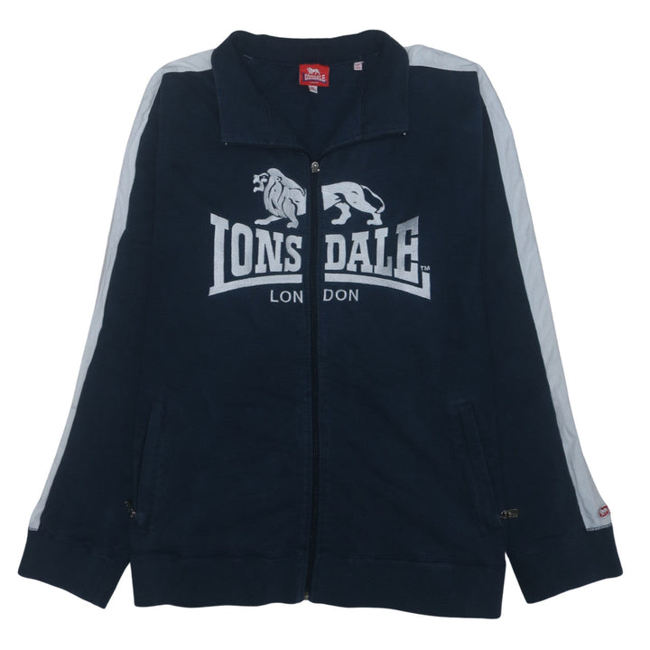 Lonsdale Men's Blue Full Zip Logo Sweatshirt XL