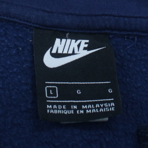 Nike Men's Blue Full Zip Hoodie Size L Fleece Cotton Blend