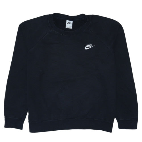 Nike Womens Black L Sweatshirt Crew Neck Pullover Cotton Blend