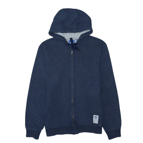 Adidas Mens Blue Full Zip Hoodie Size M Hooded Sweatshirt