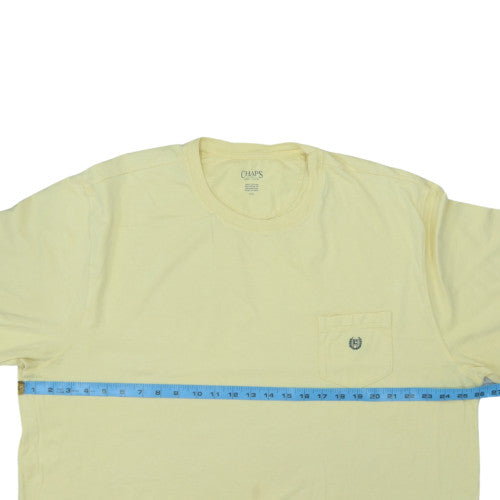 Chaps Men's Yellow Cotton Crew Neck Pocket T-Shirt XXL