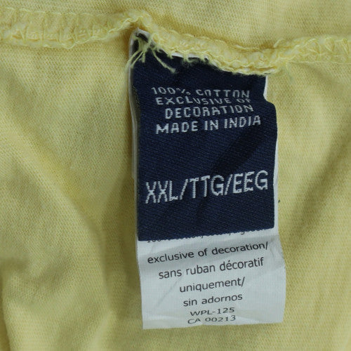 Chaps Men's Yellow Cotton Crew Neck Pocket T-Shirt XXL