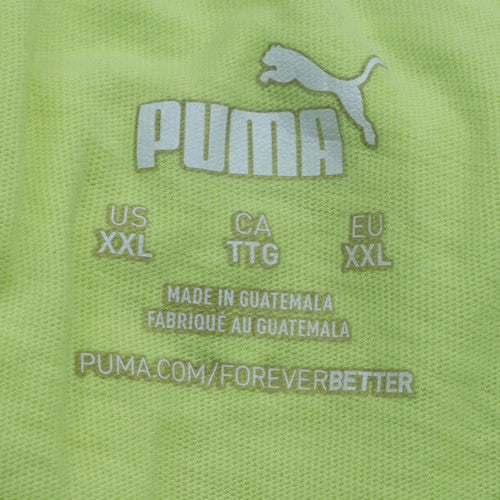 Puma Men's Green 2XL Crew Neck Short Sleeve Sports T-Shirt