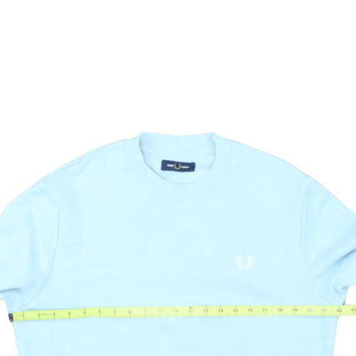 Fred Perry Men's Blue Crew Neck Cotton Sweatshirt M