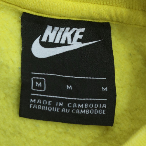 Nike Women Yellow Cotton Blend Crew Neck Pullover Sweatshirt M