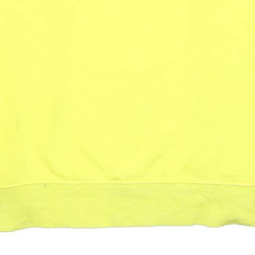 Nike Women Yellow Cotton Blend Crew Neck Pullover Sweatshirt M