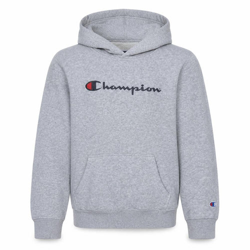 Champion Boys Grey Pullover Hoodie Size 14 Classic Fit Fleece Lined