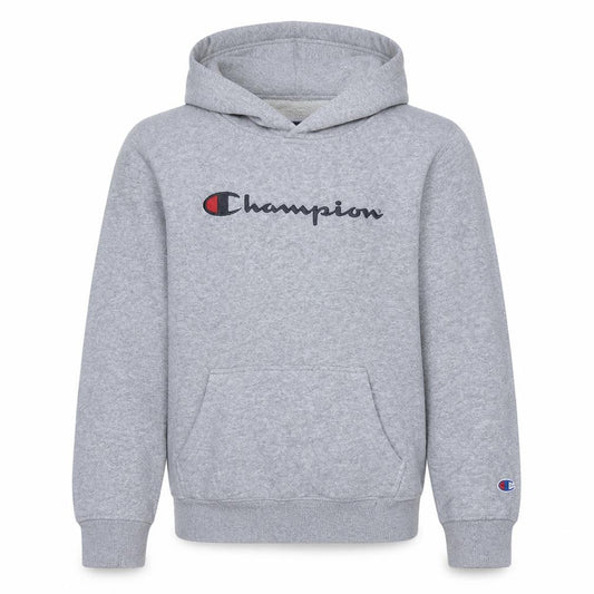 Champion Boys Grey Pullover Hoodie Size 14 Classic Fit Fleece Lined