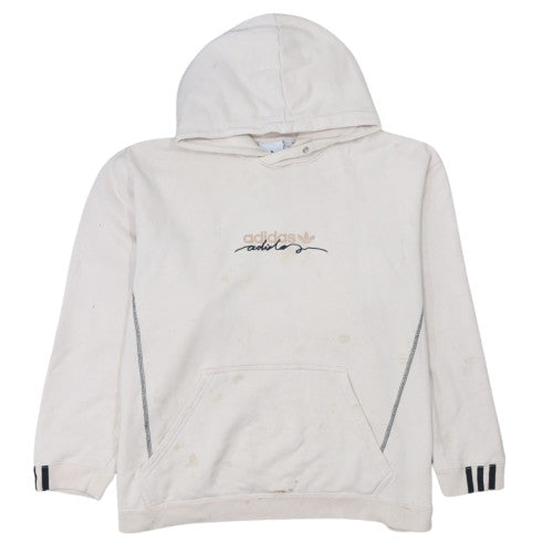 Adidas Women Beige XL Pullover Hoodie Cotton Logo Casual