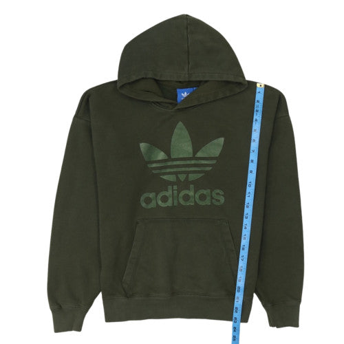 Adidas Mens Green Pullover Hoodie Small Regular Fit Logo Fleece