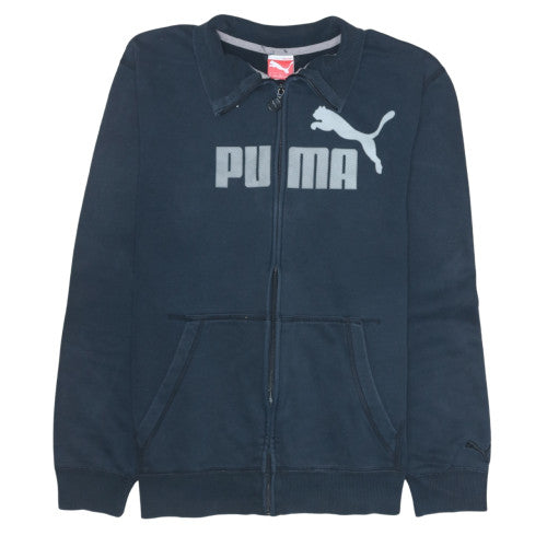 Puma Men's Blue Full Zip Collared Sweatshirt Size L