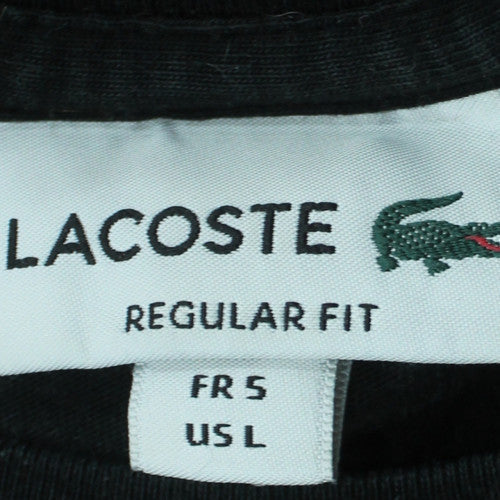 Lacoste Men's Black Regular Fit Cotton Crew Neck Short Sleeve T-Shirt L