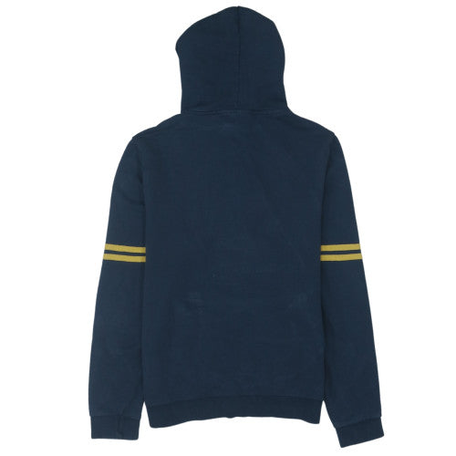 Sergio Tacchini Men Blue Pullover Hoodie M Logo Fleece Sweatshirt