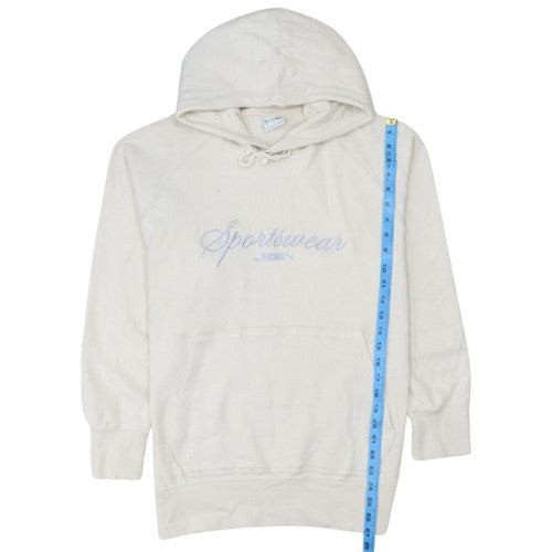 Puma Men's Beige Pullover Hoodie Size S Embroidered Sportswear