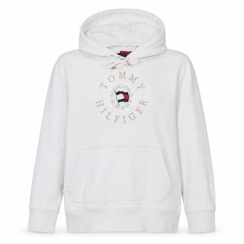Tommy Hilfiger Women’s White Organic Cotton Pullover Hoodie Size L