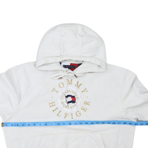 Tommy Hilfiger Women’s White Organic Cotton Pullover Hoodie Size L