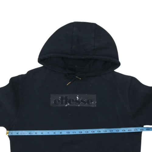 Ellesse Mens Black Pullover Hoodie Size S Fleece Logo Sportswear