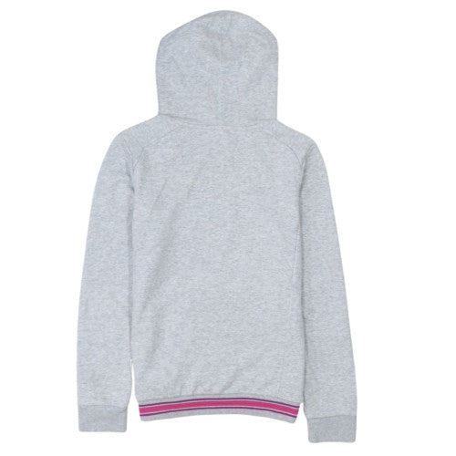 Puma Women's Grey Hoodie M Medium Pink Logo Pullover Casual