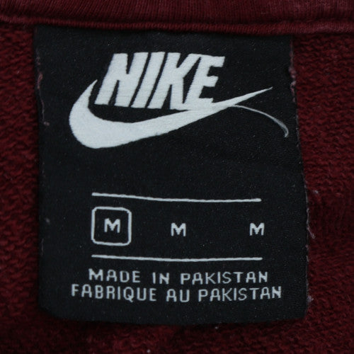 Nike Men's Red Pullover Hoodie M Regular Fit Sports Fleece