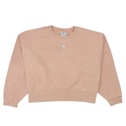 Adidas Womens Beige Crew Neck Pullover Sweatshirt Size 10