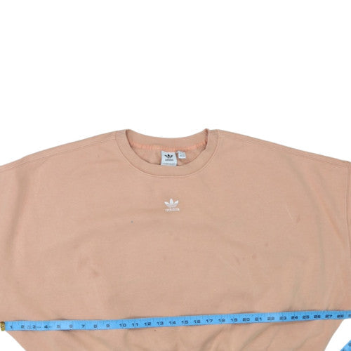 Adidas Womens Beige Crew Neck Pullover Sweatshirt Size 10