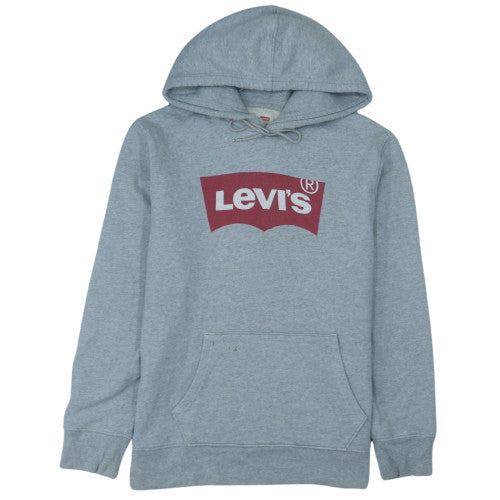 Levi's Men's Grey Pullover Hoodie Medium Logo Fleece Sweatshirt