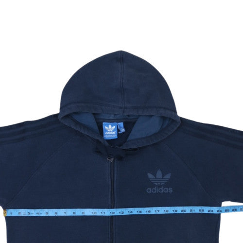 Adidas Mens Blue Full Zip Fleece Hoodie XL Classic Sportswear