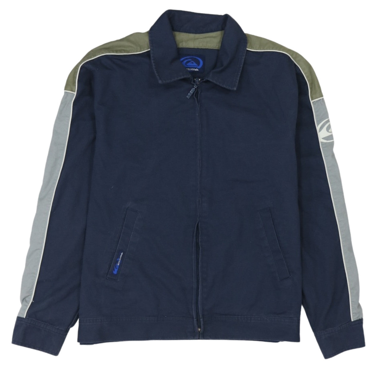 Quiksilver Men’s Blue Full Zip Cotton Jacket Size L Casual Retro