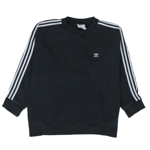 Adidas Womens Black 2XL Pullover Sweatshirt with Stripes