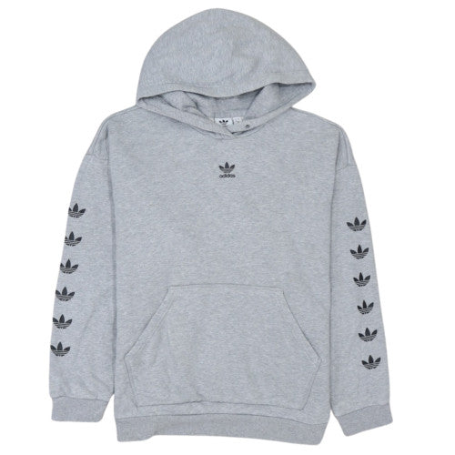 Adidas Women Grey Pullover Hoodie Lined Cotton Blend Size 8