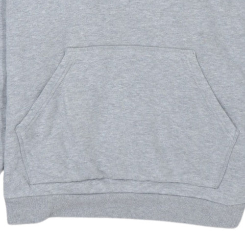 Adidas Women Grey Pullover Hoodie Lined Cotton Blend Size 8