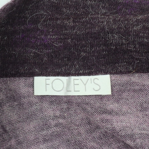 Foley's Women's Purple Floral Wool Blend Collared Cardigan Size 8