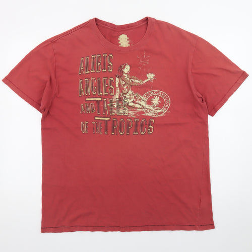 Margaritaville Men's Red XL Graphic Cotton T-Shirt Tropical Beach Style